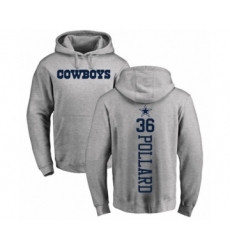 Football Dallas Cowboys #36 Tony Pollard Ash Backer Pullover Hoodie
