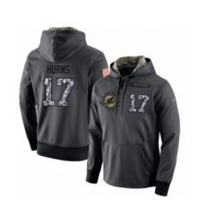 Football Men's Miami Dolphins #17 Allen Hurns Stitched Black Anthracite Salute to Service Player Performance Hoodie