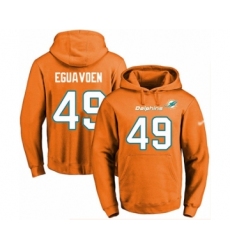 Football Men's Miami Dolphins #49 Sam Eguavoen Orange Name & Number Pullover Hoodie