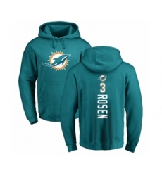 Football Miami Dolphins #3 Josh Rosen Aqua Green Backer Pullover Hoodie
