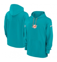 Men's Miami Dolphins Aqua Performance Pullover Hoodie