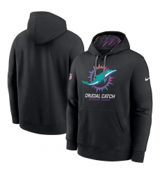 Men's Miami Dolphins Black 2024 Crucial Catch Club Pullover Hoodie