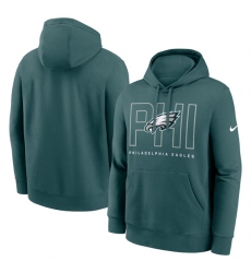 Men's Philadelphia Eagles Midnight Green Busted Play Club Fleece Pullover Hoodie