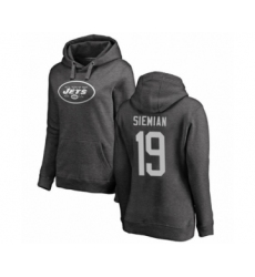 Football Women's New York Jets #19 Trevor Siemian Ash One Color Pullover Hoodie