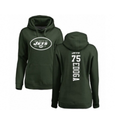 Football Women's New York Jets #75 Chuma Edoga Green Backer Pullover Hoodie