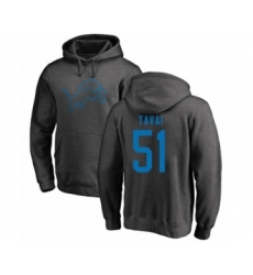 Football Detroit Lions #51 Jahlani Tavai Ash One Color Pullover Hoodie