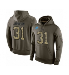 Football Men's Detroit Lions #31 Ty Johnson Green Salute To Service Pullover Hoodie