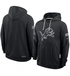 Men's Detroit Lions Black 2026 Salute to Service Sideline Dri-FIT Pullover Hoodie