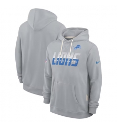 Men's Detroit Lions Gray Sideline Standard Issue Top Prospect Dri-FIT Hoodie