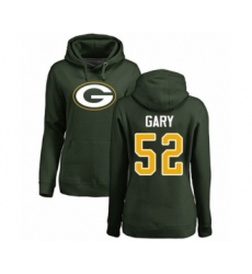 Football Women's Green Bay Packers #52 Rashan Gary Green Name & Number Logo Pullover Hoodie