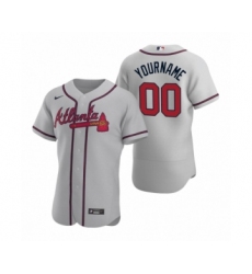 Men's Atlanta Braves Custom Nike Gray Authentic 2020 Road Jersey