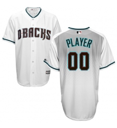 Men's Arizona Diamondbacks Majestic White/Teal Cool Base Custom Jersey