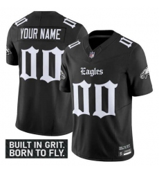 Men's Philadelphia Eagles Active Player Custom Black 2025 F.U.S.E. 'Gothic Philly Edition' Vapor Limited V2 Football Stitched Jersey