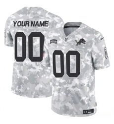 Men's Detroit Lions Active Player Custom 2024 F.U.S.E Arctic Camo Salute To Service Limited Stitched Football Jersey