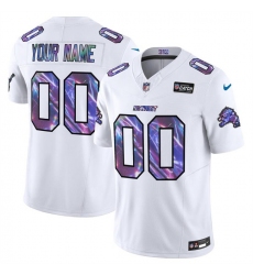 Men's Detroit Lions Active Player Custom White 2025 Crucial Catch F.U.S.E. Vapor Limited Football Stitched Jersey