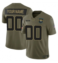 Men's Jacksonville Jaguars Active Player Custom Olive 2025 F.U.S.E. Salute to Service Limited Stitched Football Jersey