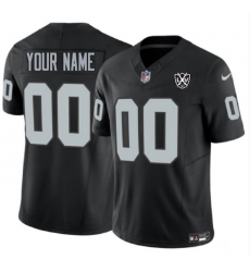 Men's Las Vegas Raiders Active Player Custom Black 2024 F.U.S.E 65th Anniversary Patch Vapor Football Stitched Jersey