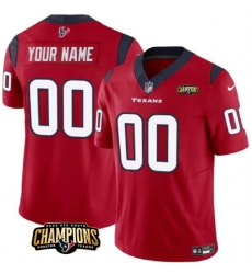 Men's Houston Texans Active Player Custom Red 2023 F.U.S.E. AFC South Champions Patch Vapor Limited Football Stitched Jersey