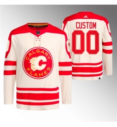Men's Calgary Flames Custom 2023 Cream Classic Primegreen Stitched Jersey