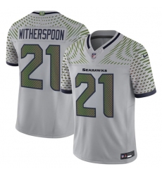 Men's Seattle Seahawks #21 Devon Witherspoon Gray 2025 F.U.S.E. “Rivalries” Vapor Limited Football Stitched Jersey