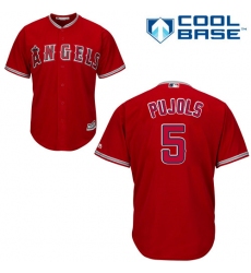 Women's Majestic Los Angeles Angels of Anaheim #5 Albert Pujols Authentic Red Alternate MLB Jersey