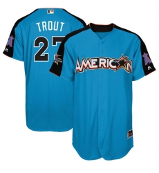 Youth Majestic Los Angeles Angels of Anaheim #27 Mike Trout Authentic Blue American League 2017 MLB All-Star MLB Jersey