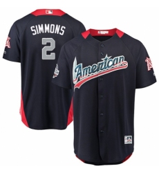 Youth Majestic Los Angeles Angels of Anaheim #2 Andrelton Simmons Game Navy Blue American League 2018 MLB All-Star MLB Jersey
