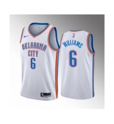 Men's Oklahoma City Thunder #6 Jaylin Williams White Association Edition Stitched Basketball Jersey
