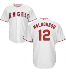 Youth Majestic Los Angeles Angels of Anaheim #12 Martin Maldonado Replica White Home Cool Base MLB Jersey