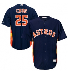 Men's Majestic Houston Astros #25 Jose Cruz Jr. Replica Navy Blue Alternate Cool Base MLB Jersey