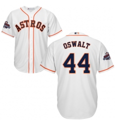 Men's Majestic Houston Astros #44 Roy Oswalt Replica White Home 2017 World Series Champions Cool Base MLB Jersey