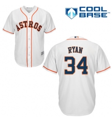 Youth Majestic Houston Astros #34 Nolan Ryan Authentic White Home Cool Base MLB Jersey