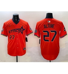 Men's Houston Astros #27 Jose Altuve Orange 2025 City Connect With Texas Limited Stitched Baseball Jersey