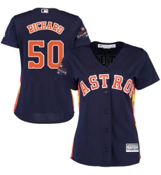 Women's Majestic Houston Astros #50 J.R. Richard Authentic Navy Blue Alternate 2017 World Series Champions Cool Base MLB Jersey