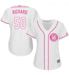 Women's Majestic Houston Astros #50 J.R. Richard Authentic White Fashion Cool Base MLB Jersey