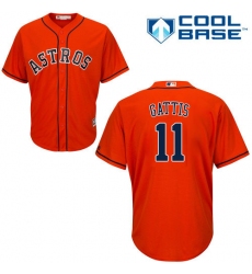 Men's Majestic Houston Astros #11 Evan Gattis Replica Orange Alternate Cool Base MLB Jersey