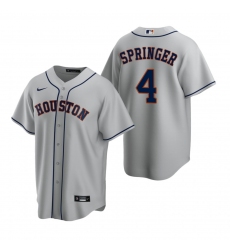 Men's Nike Houston Astros #4 George Springer Gray Road Stitched Baseball Jersey