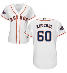 Women's Majestic Houston Astros #60 Dallas Keuchel Authentic White Home 2017 World Series Champions Cool Base MLB Jersey