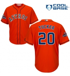 Youth Majestic Houston Astros #20 Preston Tucker Authentic Orange Alternate 2017 World Series Champions Cool Base MLB Jersey