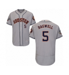 Men's Houston Astros #5 Jeff Bagwell Grey Road Flex Base Authentic Collection 2019 World Series Bound Baseball Jersey
