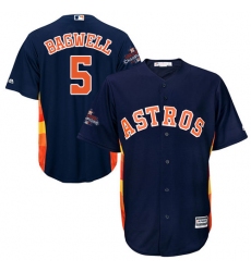 Men's Majestic Houston Astros #5 Jeff Bagwell Replica Navy Blue Alternate 2017 World Series Champions Cool Base MLB Jersey