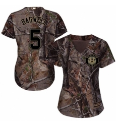 Women's Majestic Houston Astros #5 Jeff Bagwell Authentic Camo Realtree Collection Flex Base MLB Jersey