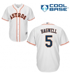 Youth Majestic Houston Astros #5 Jeff Bagwell Authentic White Home Cool Base MLB Jersey