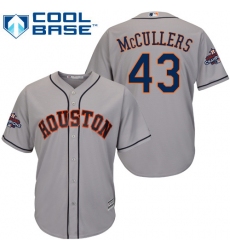 Youth Majestic Houston Astros #43 Lance McCullers Replica Grey Road 2017 World Series Champions Cool Base MLB Jersey