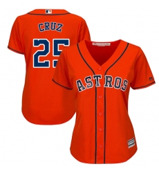 Women's Majestic Houston Astros #25 Jose Cruz Authentic Orange Alternate Cool Base MLB Jersey