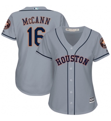 Women's Majestic Houston Astros #16 Brian McCann Replica Grey Road Cool Base MLB Jersey