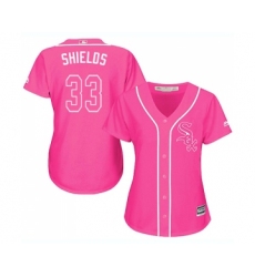 Women's Majestic Chicago White Sox #33 James Shields Replica Pink Fashion Cool Base MLB Jerseys