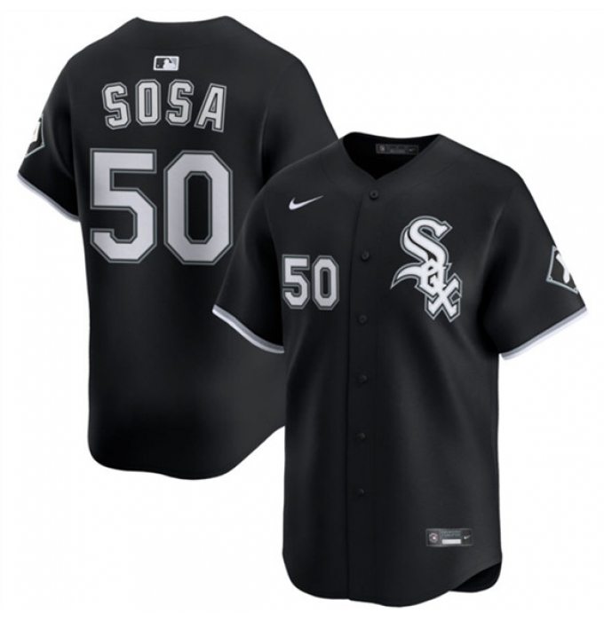 Men's Chicago White Sox #50 Lenyn Sosa Black 2025 Alternate Limited Stitched Baseball Jersey