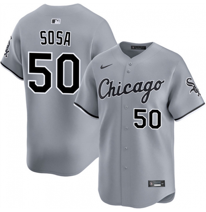 Men's Chicago White Sox #50 Lenyn Sosa Gray 2025 Limited Stitched Baseball Jersey