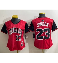 Women's Chicago White Sox #23 Michael Jordan Red Black 2025 City Connect Limited Stitched Baseball Jersey(Run Small)